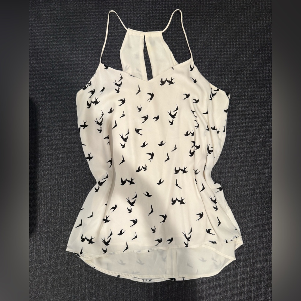 Express Ivory Camisole with Black Bird Pattern